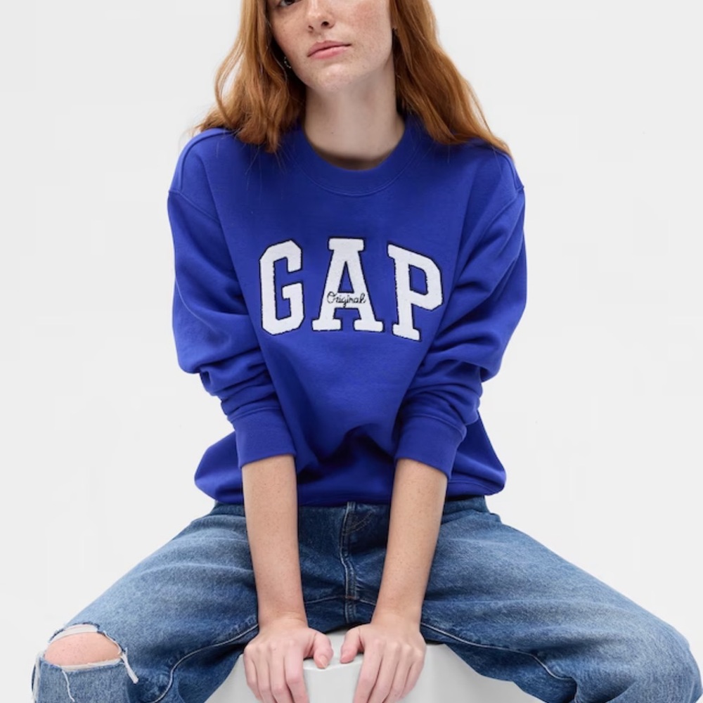 NWT GAP Logo Sweatshirt Color: Mosaic Blue Chenille